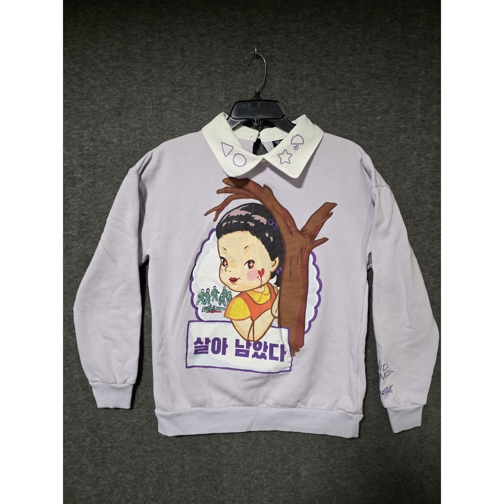 Cakeworthy X Squid Game Collard Young-Hee Crewneck Sweater Women's Size Medium